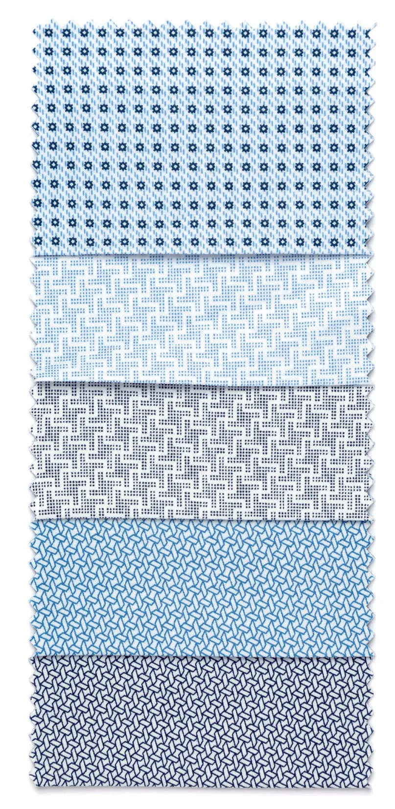 Light blue woven fabric swatches